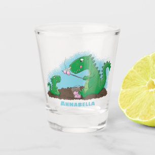 Verre A Shot Baguettes mignonnes grillant des marshmallows dess