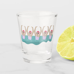 Verre A Shot Baigneurs artistiques   Illustration de natation a