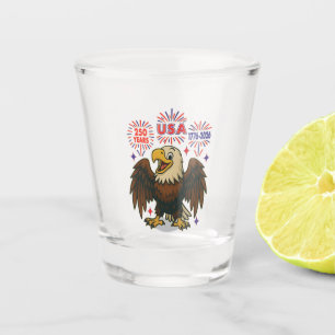 Verre A Shot Bald Eagle avec Fireworks - USA 250 ans 1776-2026