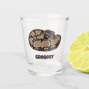 Verre A Shot Ball Python Snake, Brown et Tan Personnalisé