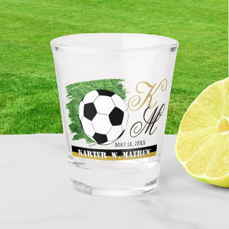 Verre A Shot Balle de soccer, Monogramme, Nom / Personnalisé