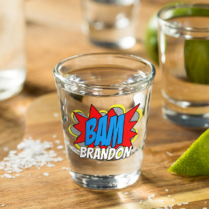 Verre A Shot Bande dessinée personnalisée fun de style Pop Art