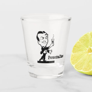 Verre A Shot bande dessinée vintage en noir et blanc