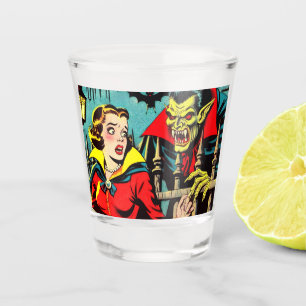 Verre A Shot Bandes dessinées de vampires d'horreur rétro