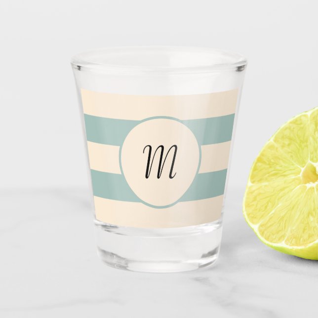 Verre A Shot Bandes Opal et Blanc Antique (Devant)