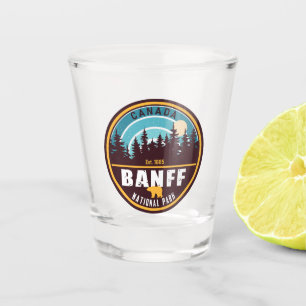 Verre A Shot Banff NP Canada Montagnes Rocheuses Souvenirs Vint