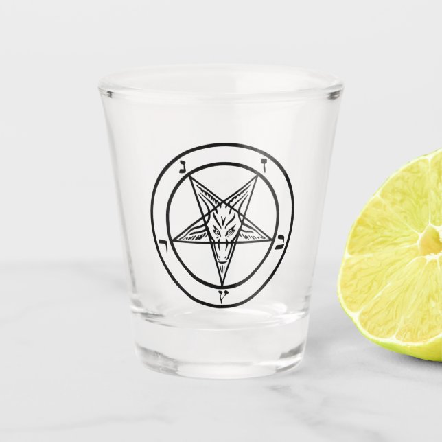 Verre A Shot Baphomet Pentagramme Satanique Tir (Devant)