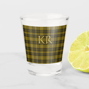 Verre A Shot Barclay Tartan avec vos initiales, Scottish Plaid