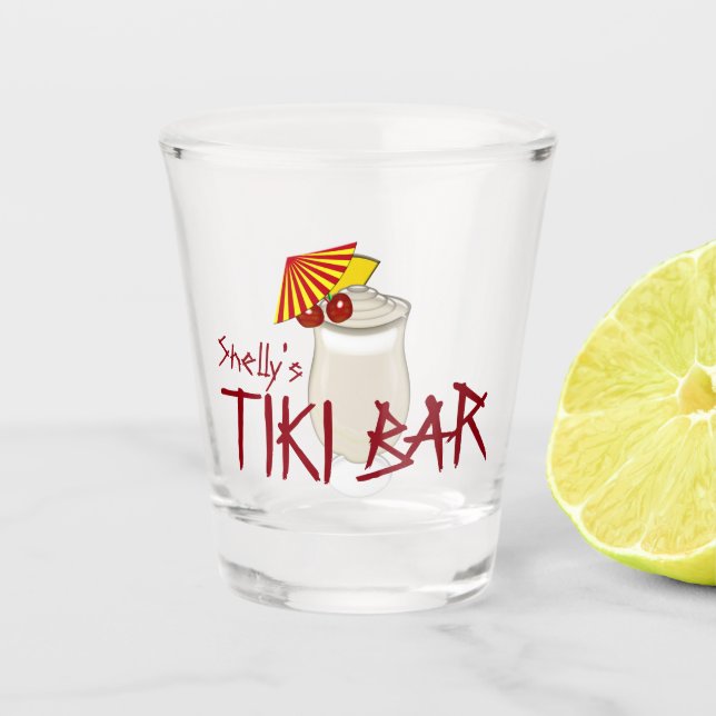 Verre A Shot Barre Tiki du nom personnalisé (Devant)