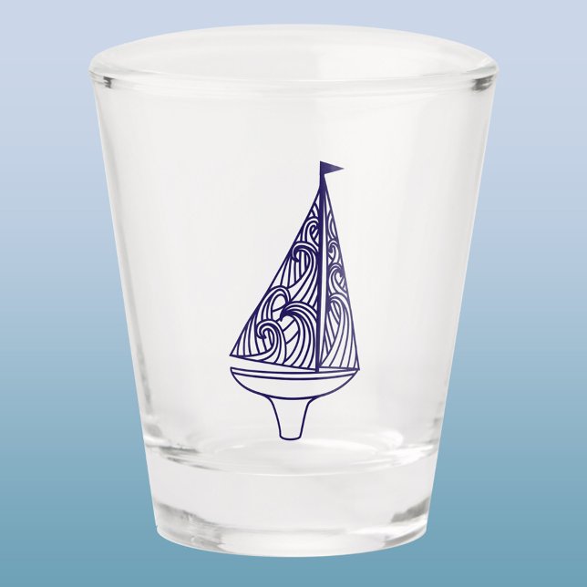 Verre A Shot Bateau à voile (Yachting sailing sailboat shot glass)