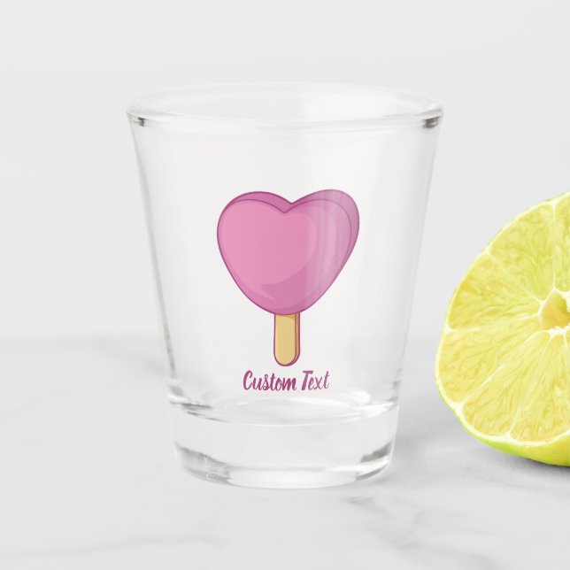 Verre A Shot Bâton de crème glacée du coeur (Devant)