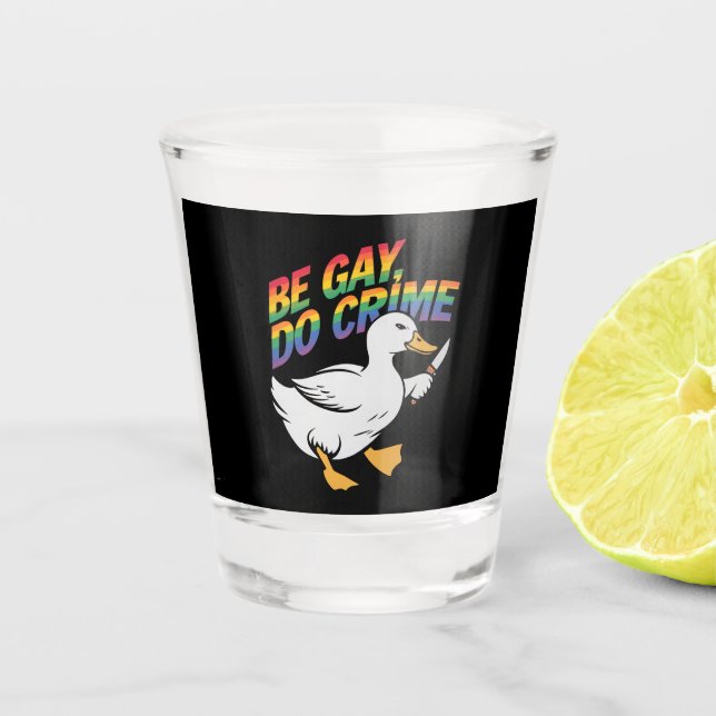 Verre A Shot Be Gay Do Crime Drôle Goose Rainbow Pride LGBTQ (Devant)