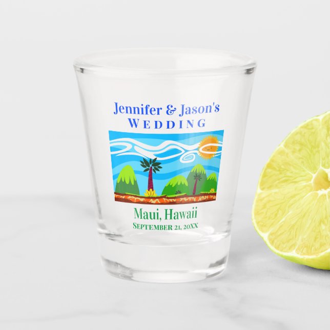 Verre A Shot Beach Tropical Destination Wedding Hawaii Favorise (Devant)