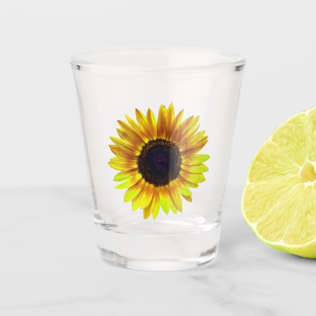 Verre A Shot Beau tournesol jaune lumineux - (Devant)