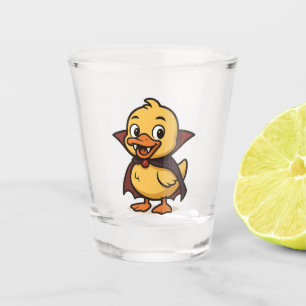 Verre A Shot Belle caricature canard d'Halloween vampire