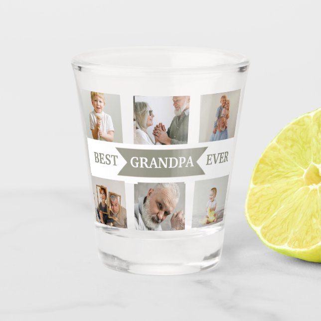 Verre A Shot Best Grandpa Ever | Custom Photos Shot Glass (Devant)