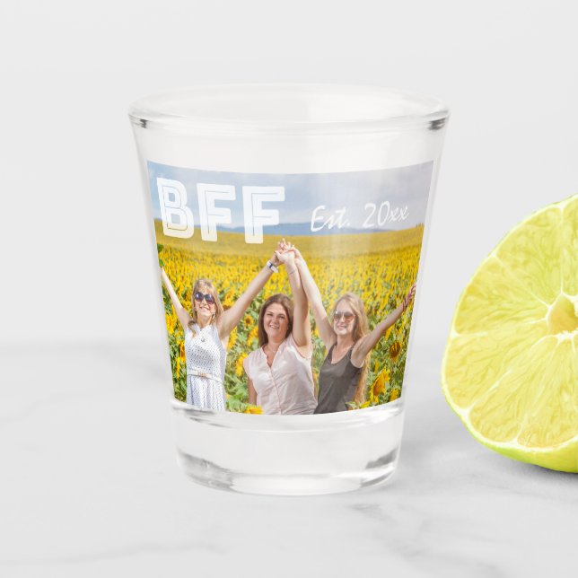 Verre A Shot BFF Best Friends Forever Photo Typographie Moderne (Devant)