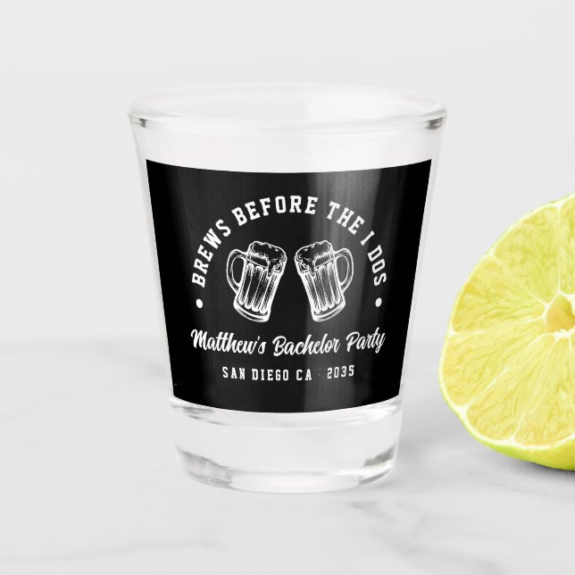 Verre A Shot Bières de fête d'enterrement de vie de garçon drôl (Devant)