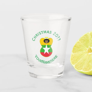 Verre A Shot Birmanie Myanmar Drapeau Ange Noël Personnalisé