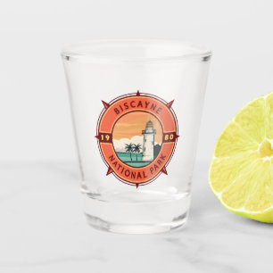 Verre A Shot Biscayne National Park Retro Compass Emblem