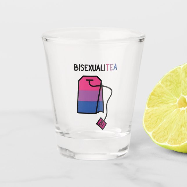 Verre A Shot BisexualiTEA Bi Pride Drapeau Thé bisexuel (Devant)