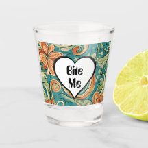 Bite Me Funny Heart Tourbillonnant Retro Design