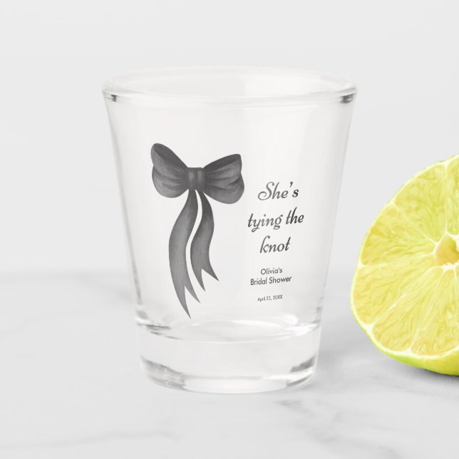 Verre A Shot Black Bow Elle Noue le Nœud Réception de Mariage  (Devant)