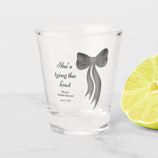 Verre A Shot Black Bow She's Tying the Knot Bridal Shower  (Devant)