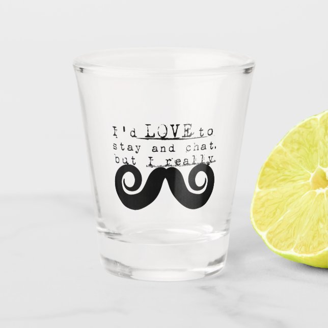 Verre A Shot Black Funny Humor I Mustache (Devant)