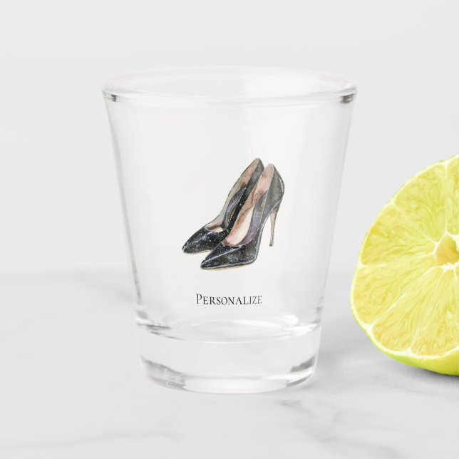 Verre A Shot Black Glam High Heels (Devant)