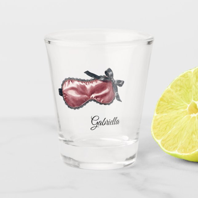 Verre A Shot Black Lace Burgundy Mask Bow (Devant)