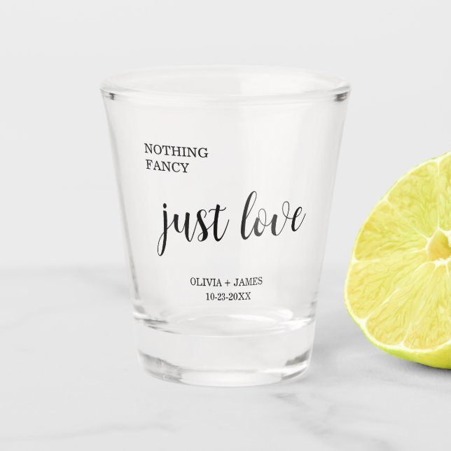 Verre A Shot Black Nothing Fancy Just Love Wedding   (Devant)