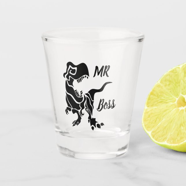 Verre A Shot Black Trex le Boss Dino (Devant)