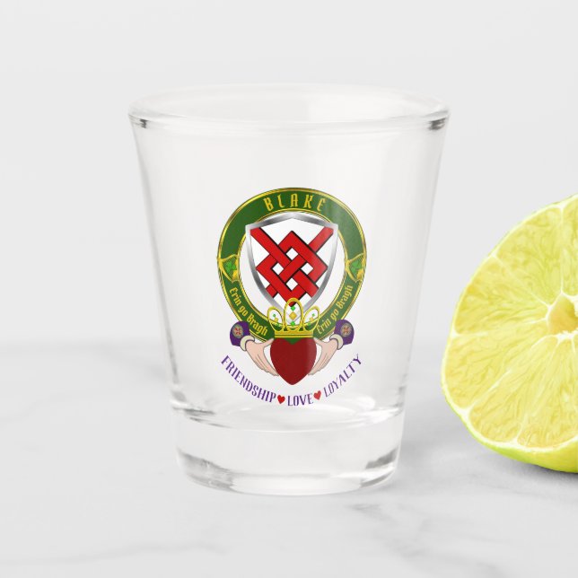 Verre A Shot Blake Irish Shield & Claddagh (Devant)