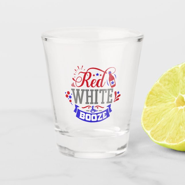 Verre A Shot Blanc rouge et Booze (Devant)