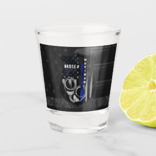Verre A Shot Bleu à la retraite Ligne mince Vitre prise