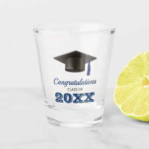 Verre A Shot Bleu de la Marine Félicitations Collège Diplôme