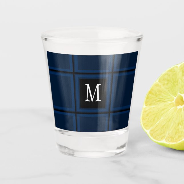 Verre A Shot Bleu foncé marine Personnalisé unique première tri (Devant)