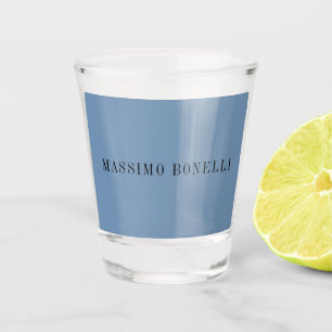 Verre A Shot Bleu Gris Minimaliste Moderne Lisible