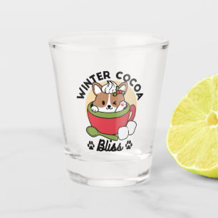 Verre A Shot Bliss de cacao d'hiver - Chien mignon en mode Mug