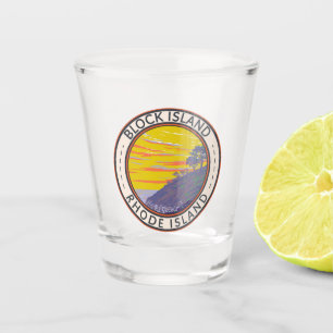 Verre A Shot Block Island Rhode Island Travel Art Vintage