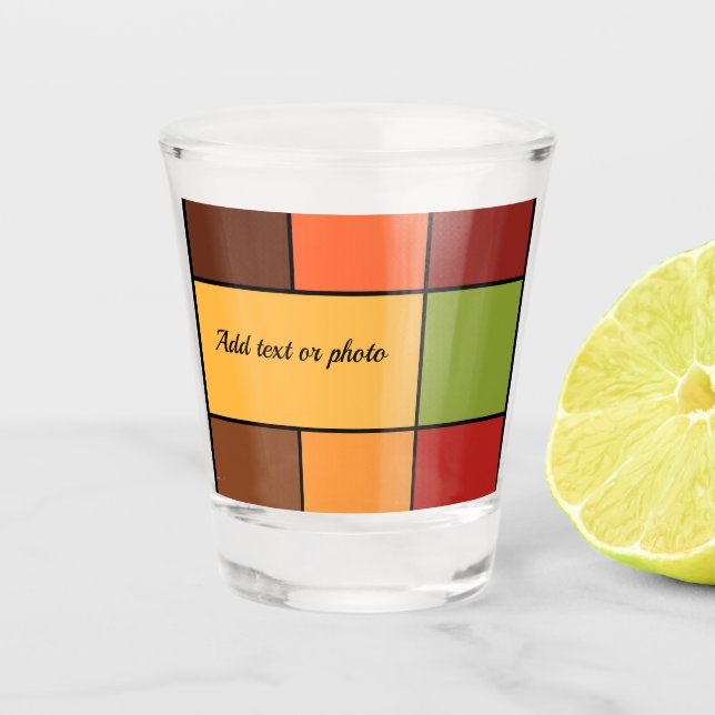 Verre A Shot Blocs de couleurs d'automne (Devant)