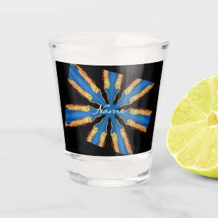 Verre A Shot Blue-gold Star Abstract Design Thunder_Cove