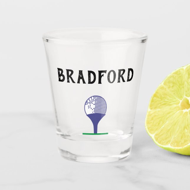 Verre A Shot Blue Golf Ball on The Golfer Nom Papa Grand-père e (Devant)