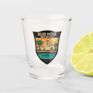 Verre A Shot Blue Hole New Mexico Travel Art Badge