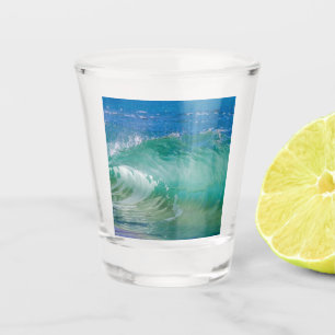 Verre A Shot Blue Ocean Summer Beach Waves