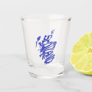 Verre A Shot Blue Scotland Silhouette Word Art