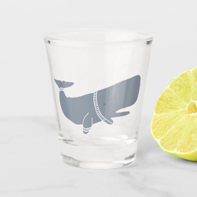 Verre A Shot Blue space baleine pull hipster fête de fête (Devant)