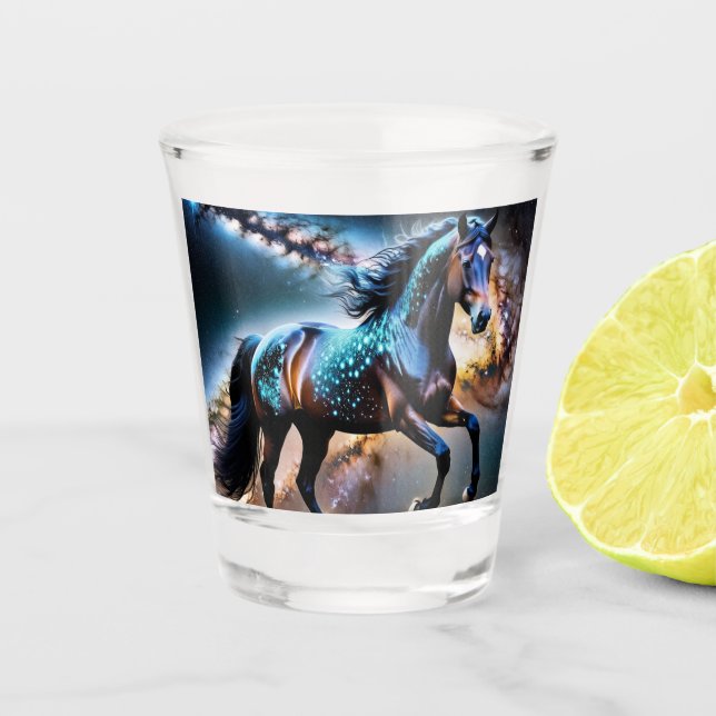 Verre A Shot Blue Stars Galaxy Horse (Devant)