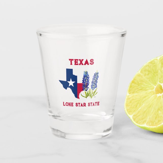 Verre A Shot Bluebonnets Texas State Flowers Lupine Lone Star (Devant)